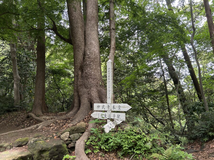 神武寺公衆トイレ前の案内看板