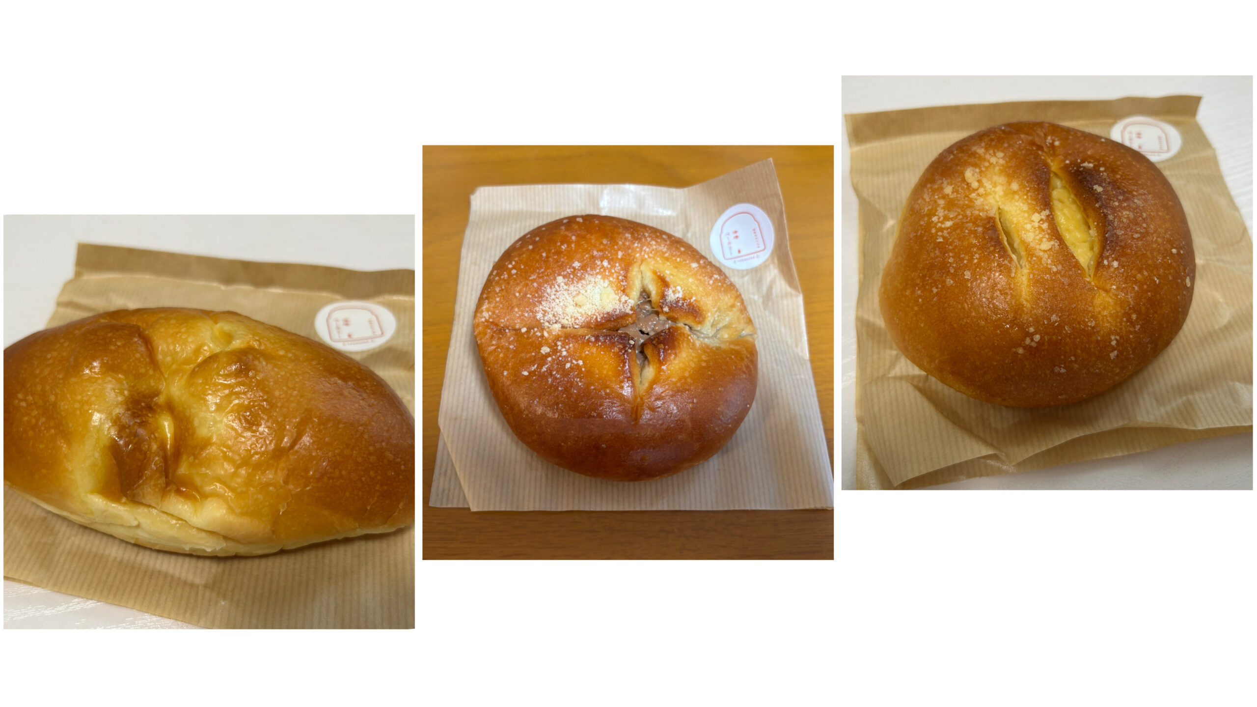 クリームパン、チョコクリームパン、夏みかんクリームパン